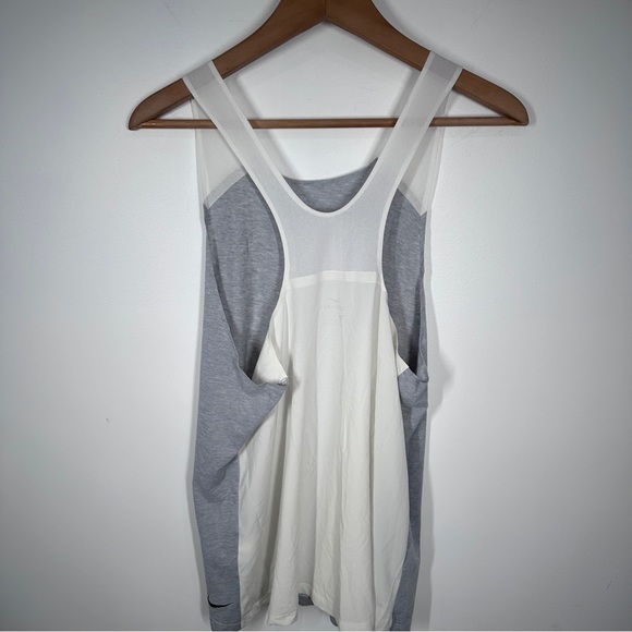 Nike Breathe Dry Racerback Tank Top Medium Grey Ivory - Picture 4 of 9